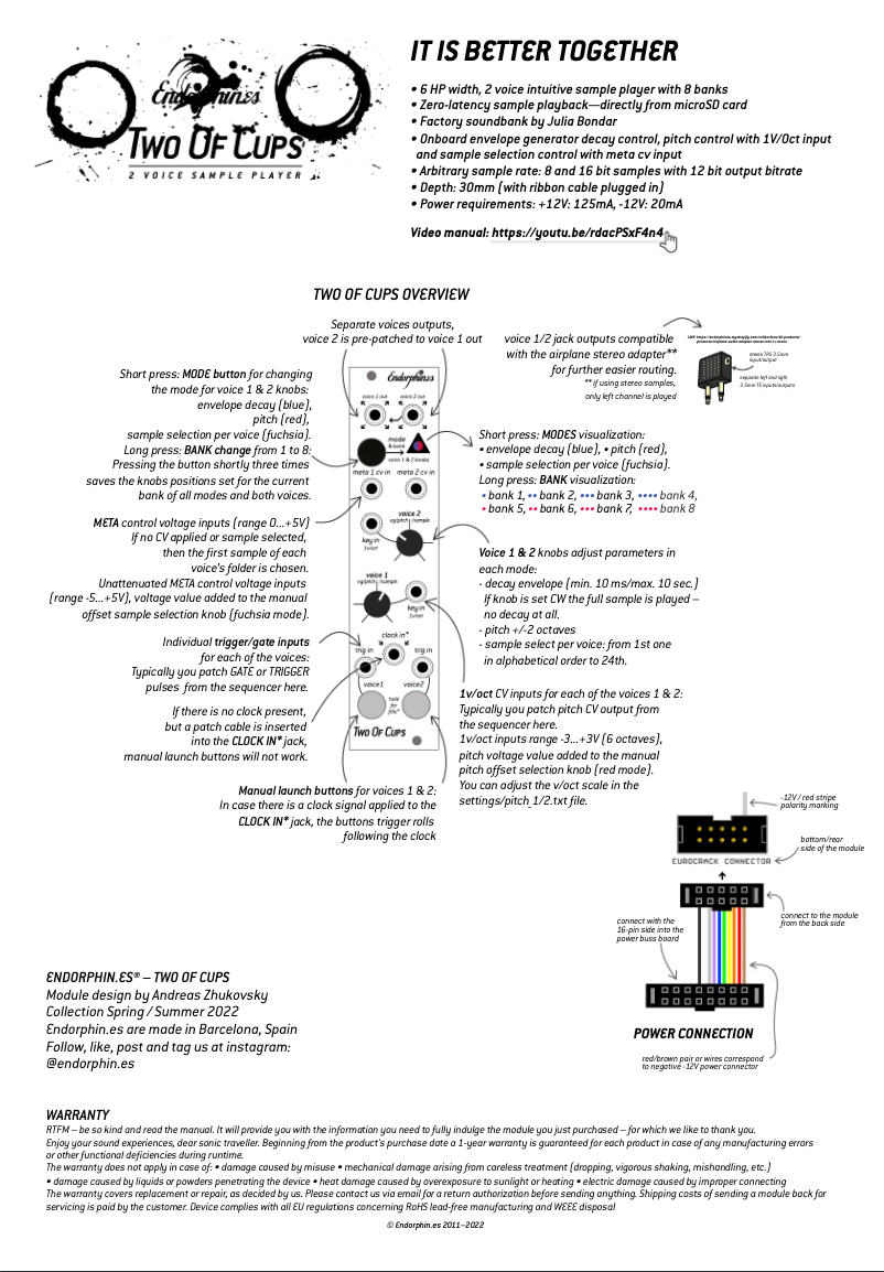 Página 1 del manual Manual de usuario Endorphin.es Two Of Cups