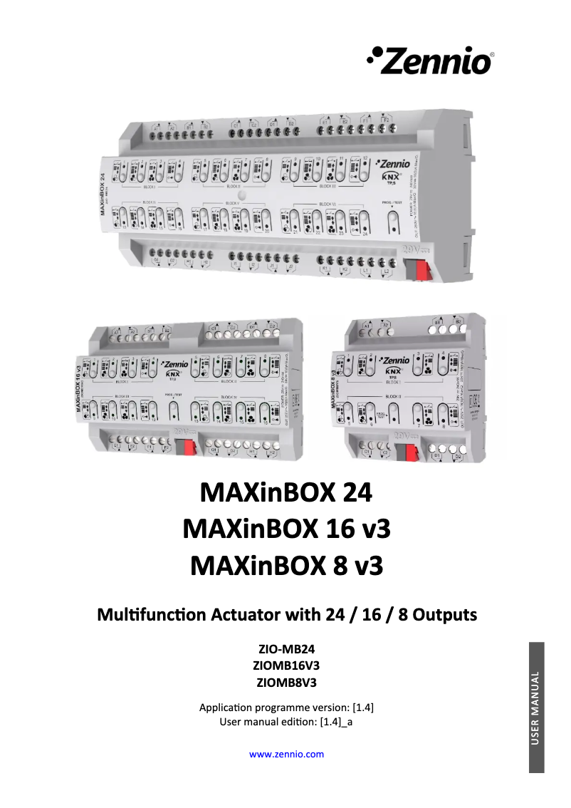 Imagen de la primera página del manual del dispositivo MAXinBOX 16 v3