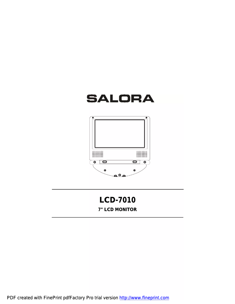 Imagen de la primera página del manual del dispositivo LCD7010