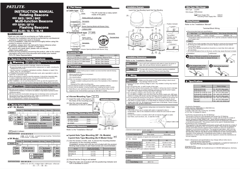 Imagen de la primera página del manual del dispositivo SF10-M2KTN-Y