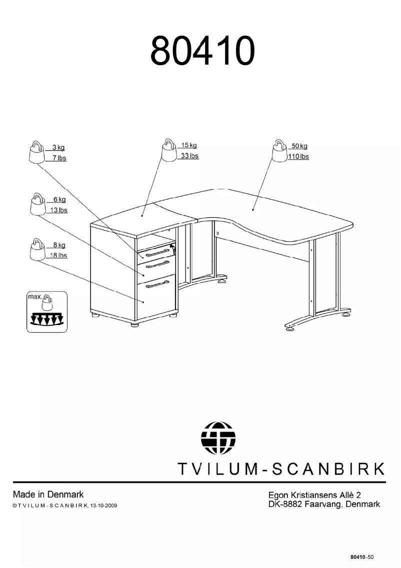 Página 1 del manual Manual de usuario Tvilum 80410