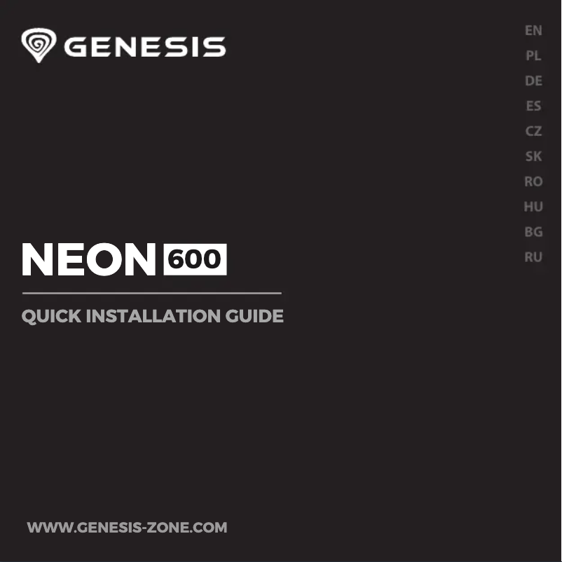 Imagen de la primera página del manual del dispositivo Neon 600