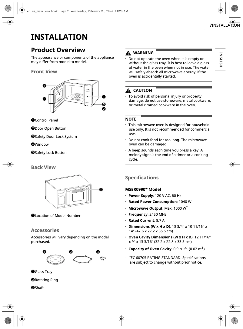 Página 1 del manual Guía de instalación LG MSER0990S
