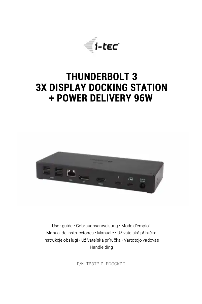 Página nº 1 - Manual de usuario i-TEC TB3TRIPLEDOCKPD
