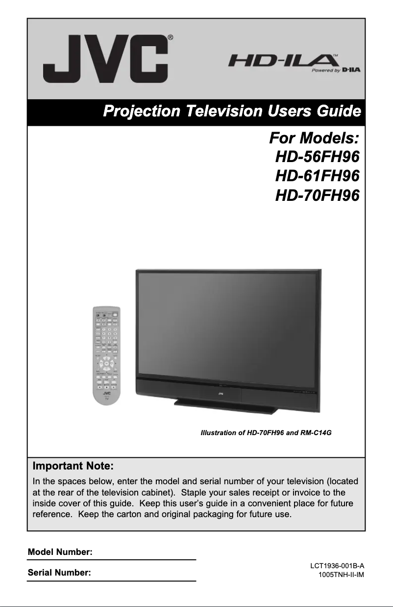 Imagen de la primera página del manual del dispositivo HD-70FH96