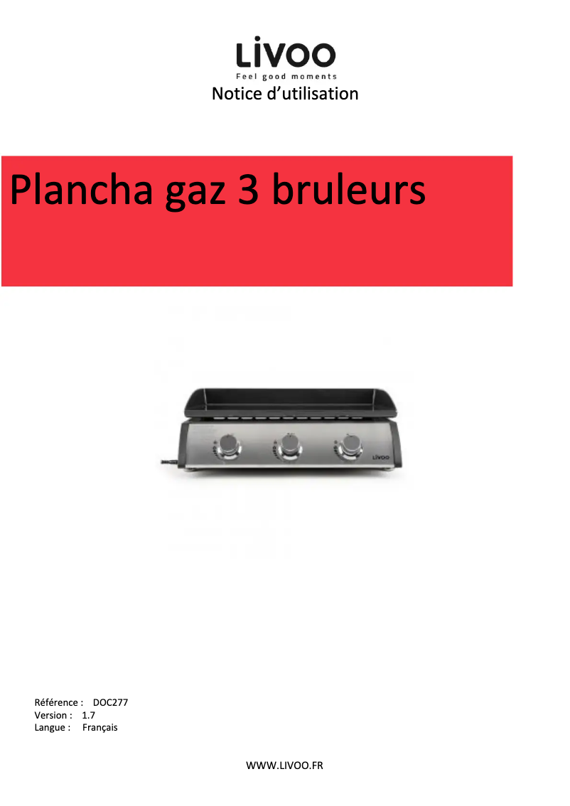 Imagen de la primera página del manual del dispositivo DOC277