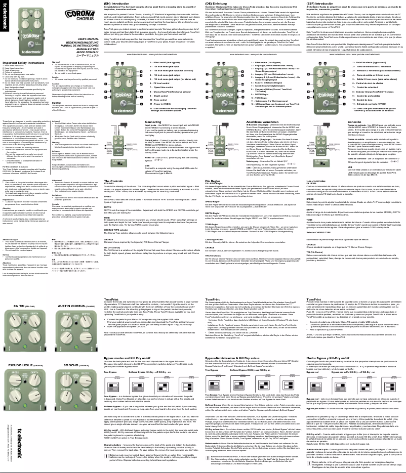 Imagen de la primera página del manual del dispositivo Corona Chorus