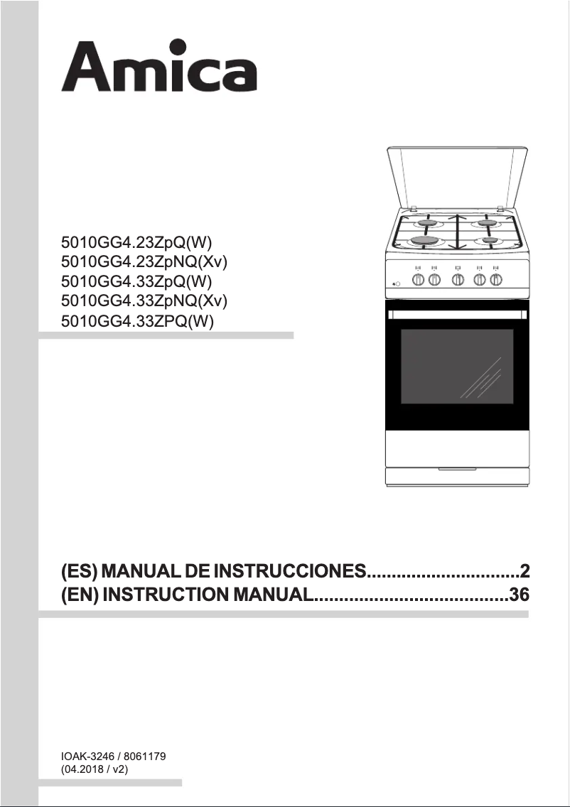 Página 1 del manual Manual de usuario Amica 510GG4.33ZpNQ(Xv)
