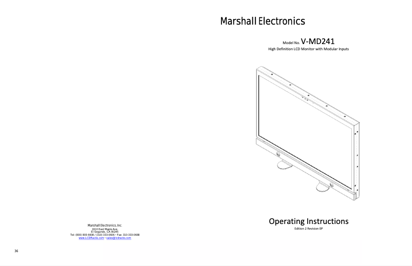 Imagen de la primera página del manual del dispositivo V-MD241
