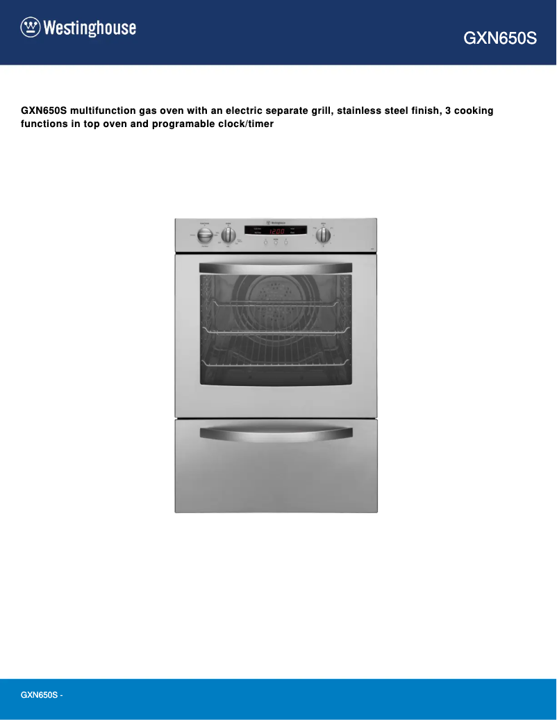Página 1 del manual Manual de usuario Westinghouse GXN650S