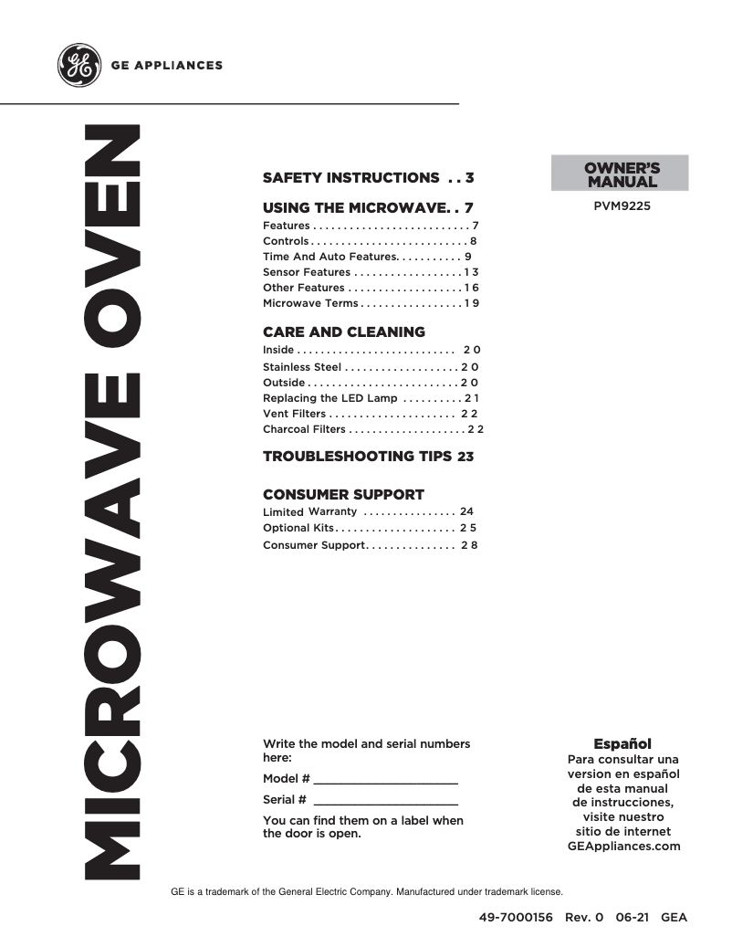 Imagen de la primera página del manual del dispositivo Profile PVM9225SRSS