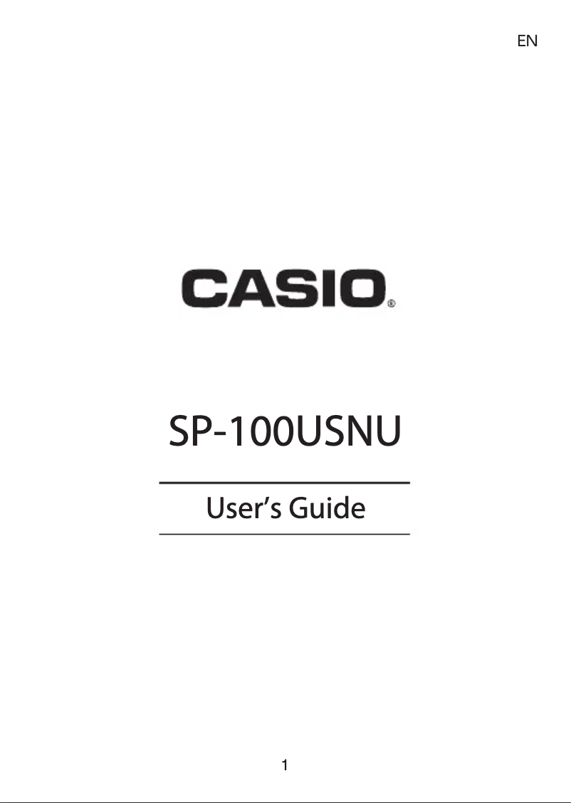 Página 1 del manual Manual de usuario Casio SP-100USNU