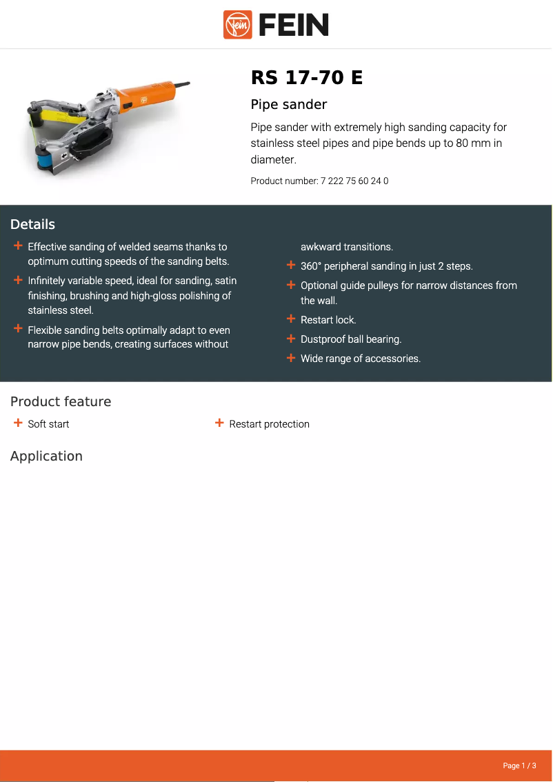 Imagen de la primera página del manual del dispositivo RS17-70E