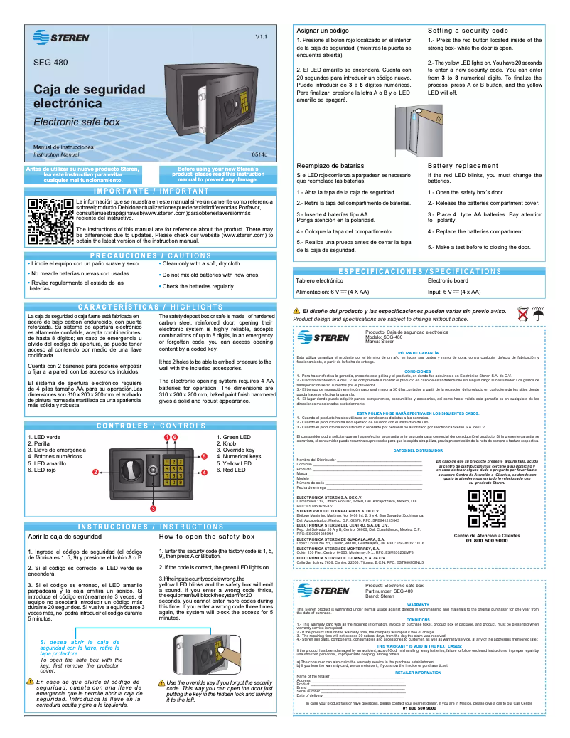 Página 1 del manual Manual de usuario Steren SEG-480