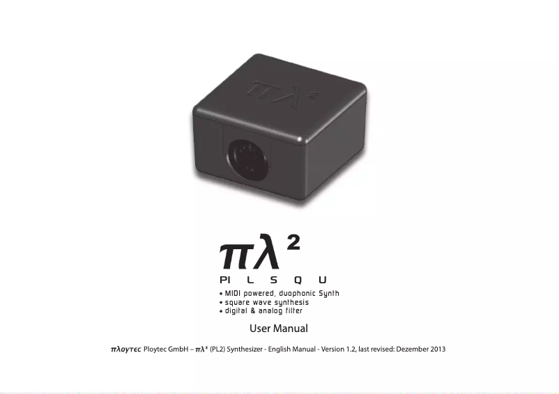 Imagen de la primera página del manual del dispositivo PL2