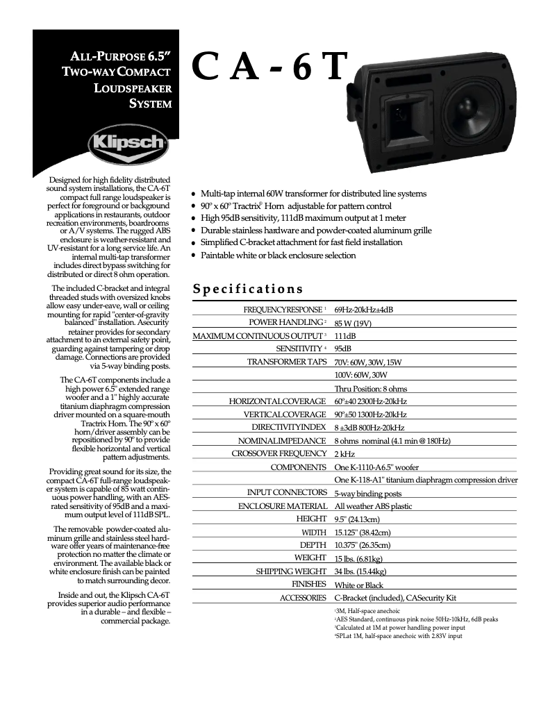 Imagen de la primera página del manual del dispositivo CA-6T