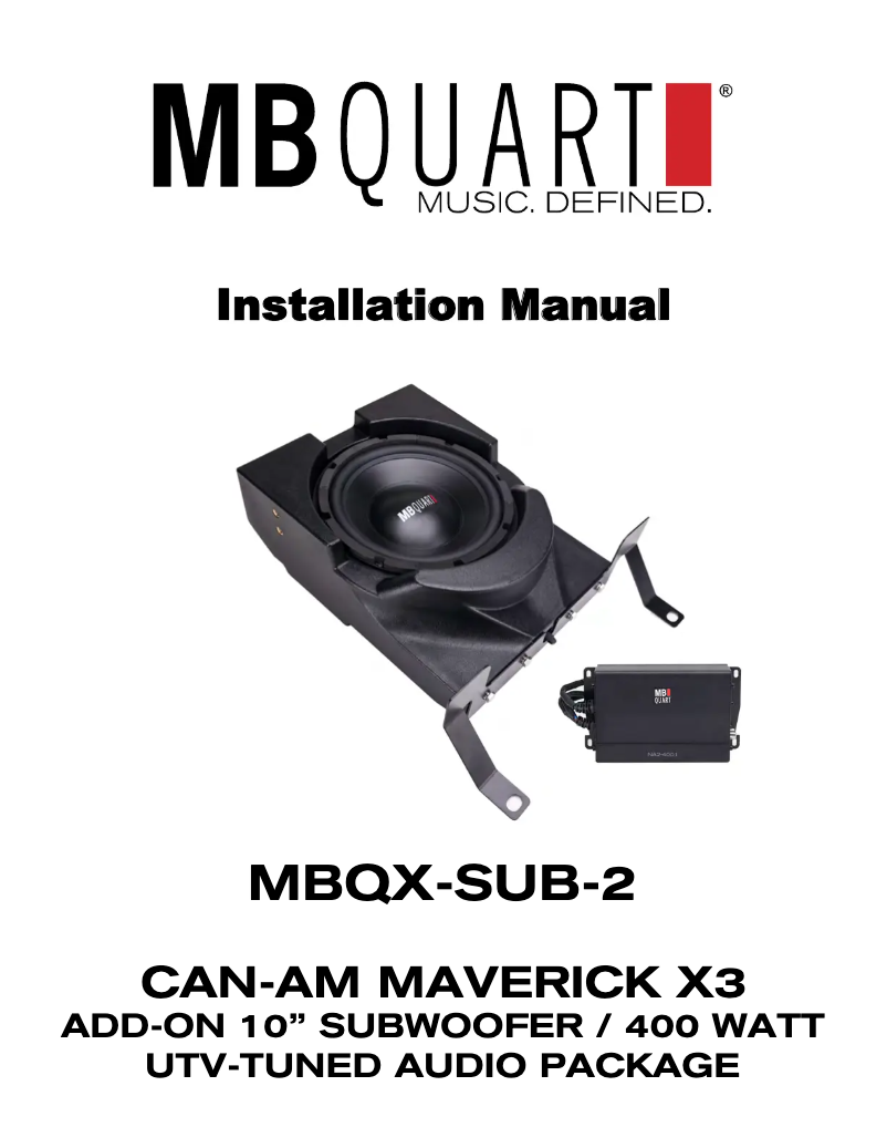 Página 1 del manual Manual de usuario MB Quart MBQX-SUB-2