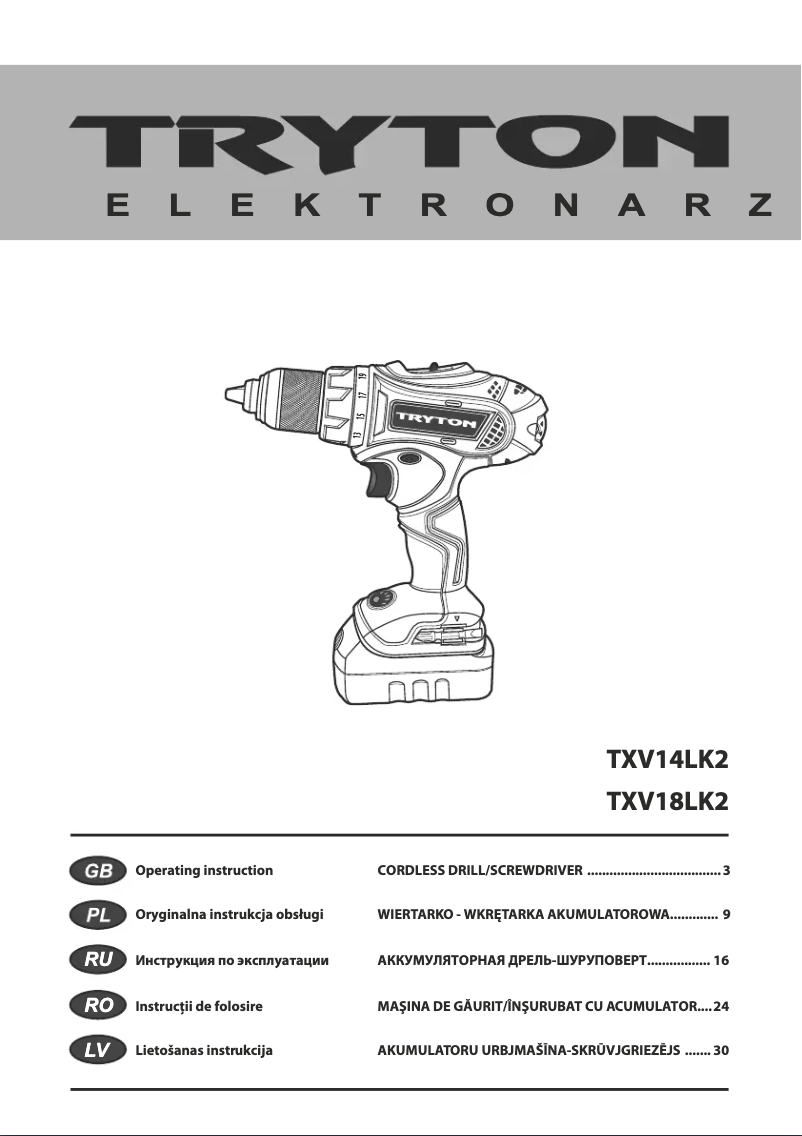 Imagen de la primera página del manual del dispositivo TXV18LK2