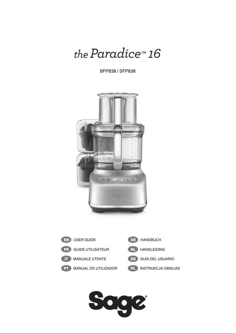 Imagen de la primera página del manual del dispositivo the Paradice 16 SFP838