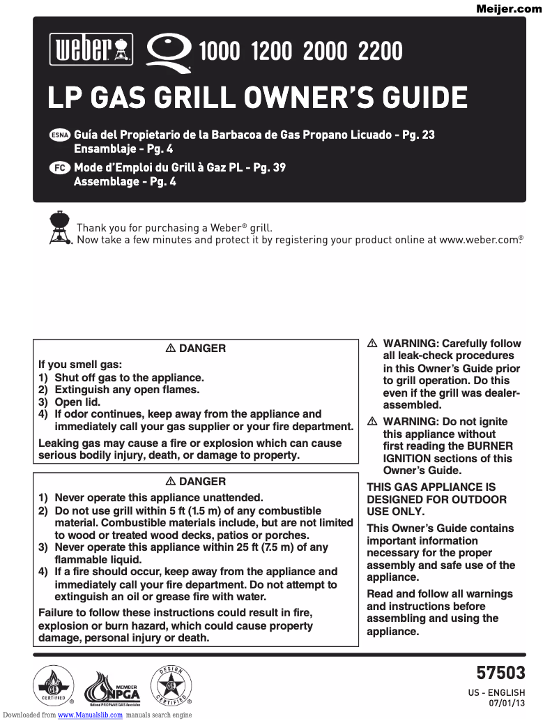 Página 1 del manual Manual de usuario Weber Q1000