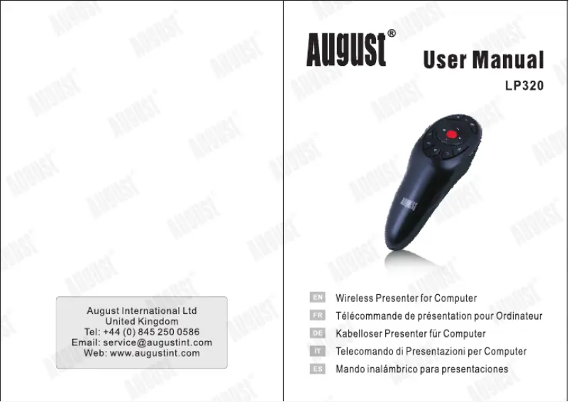 Página 1 del manual Manual de usuario August LP320