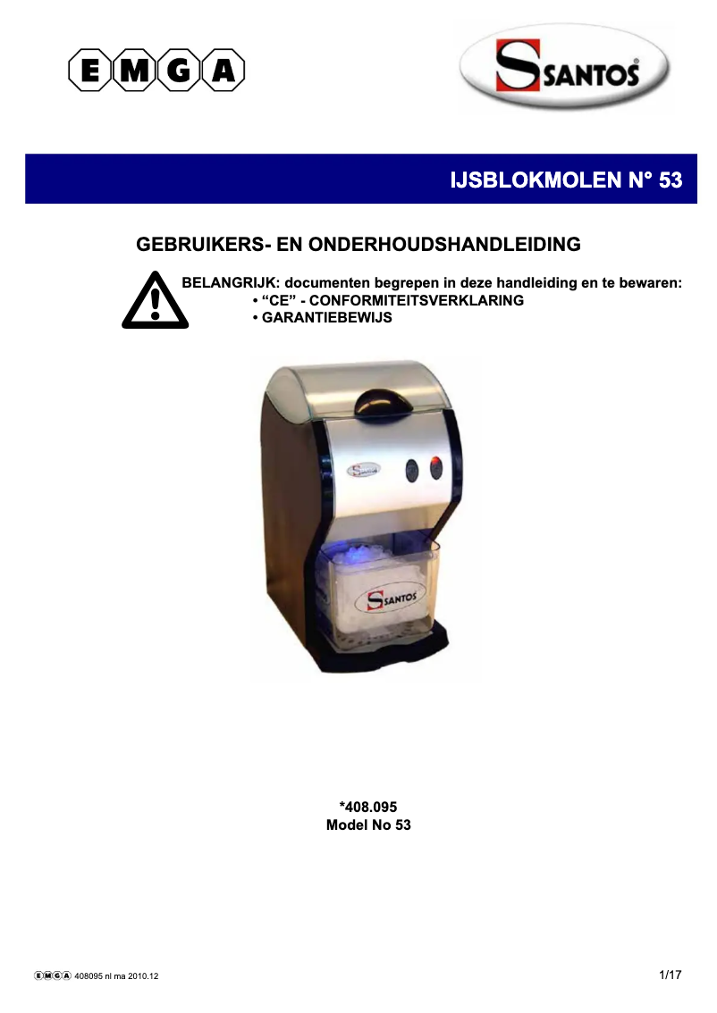 Imagen de la primera página del manual del dispositivo N° 53