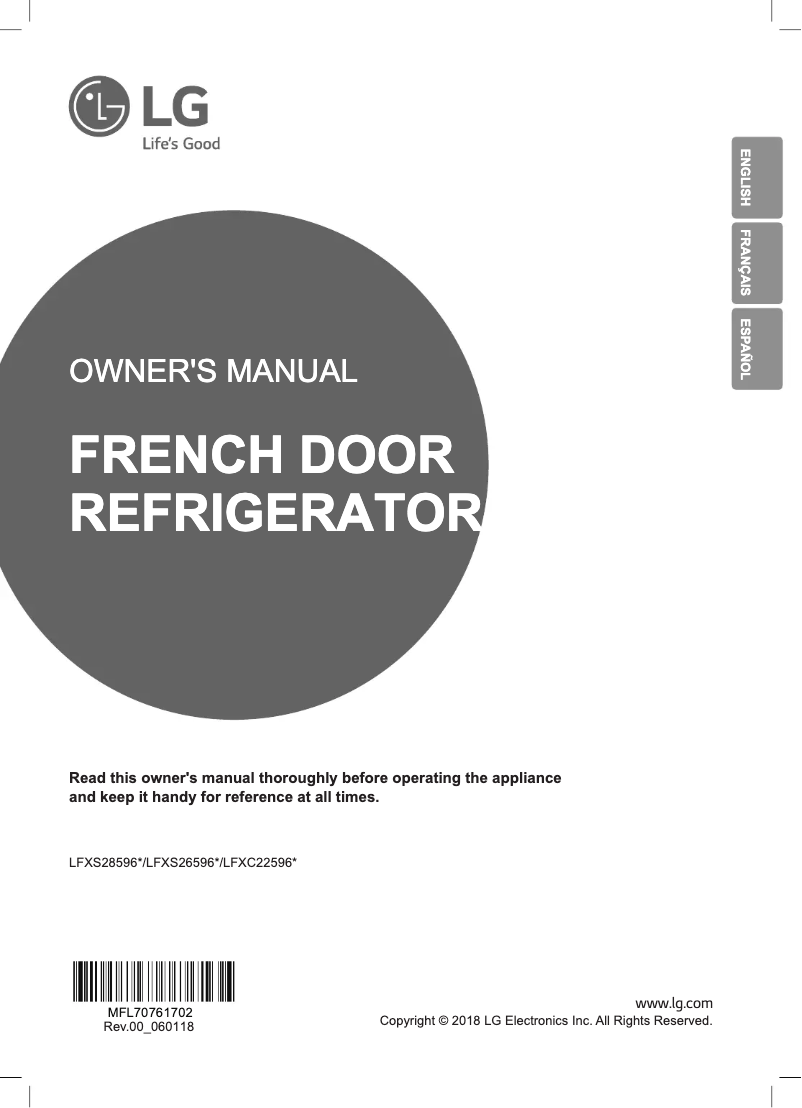 Imagen de la primera página del manual del dispositivo LFXC22596M