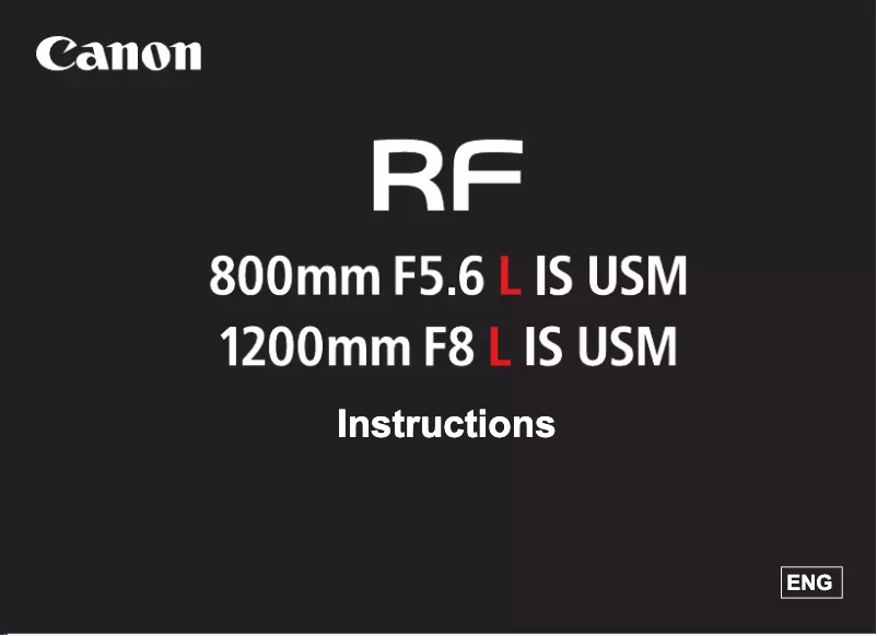 Imagen de la primera página del manual del dispositivo RF1200mm F8 L IS USM
