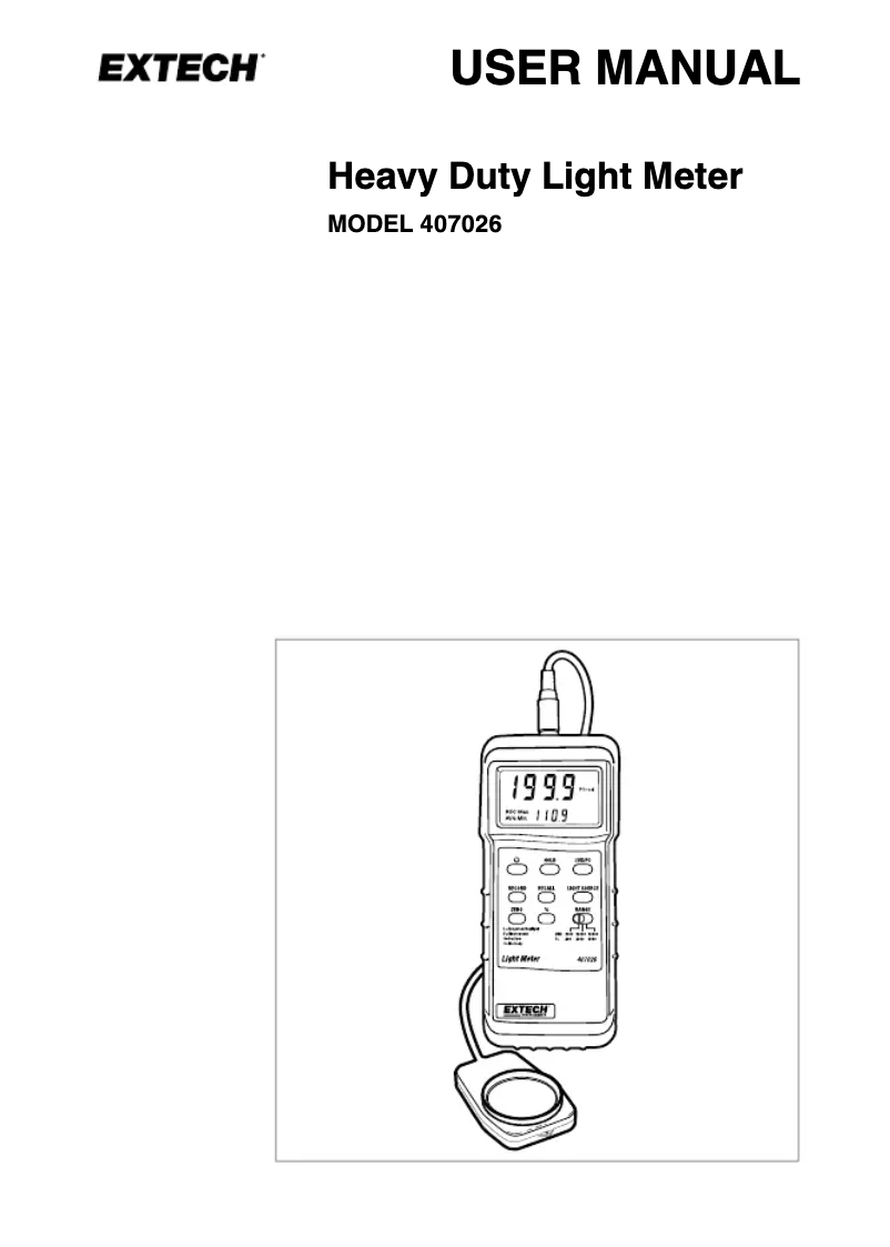 Página 1 del manual Manual de usuario Extech 407026