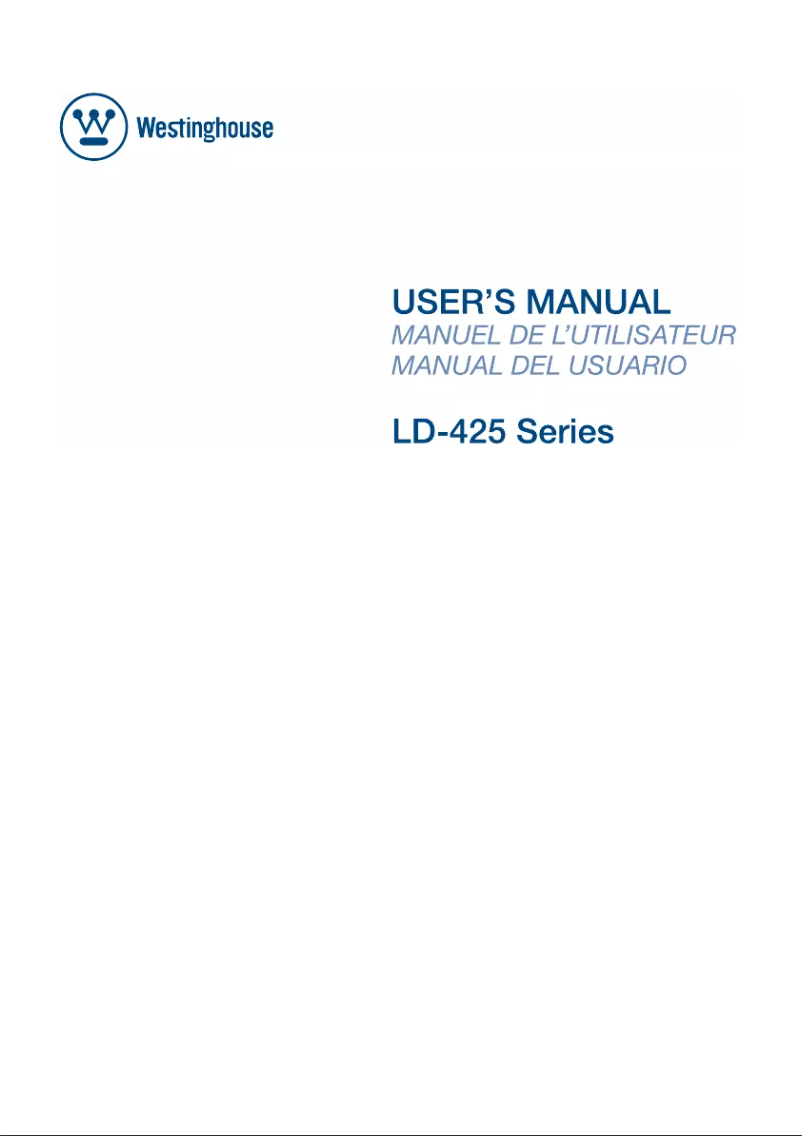 Página 1 del manual Manual de usuario Westinghouse LD-4255VX