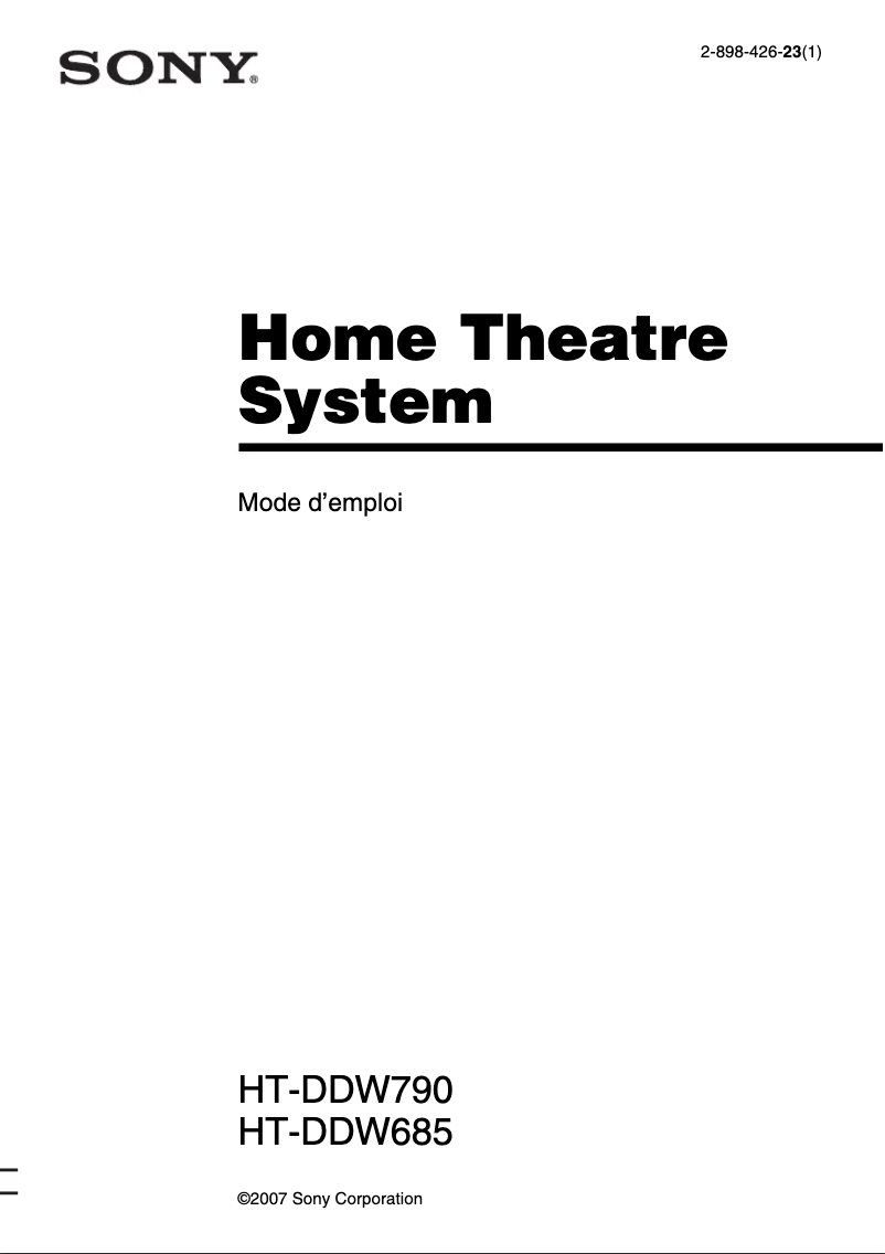 Página nº 1 - Manual de usuario Sony HT-DDW790