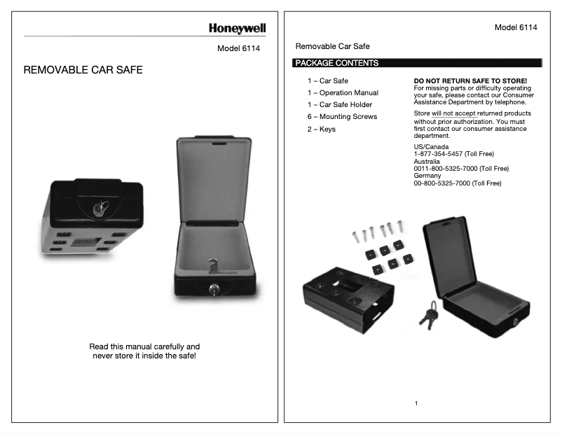 Página 1 del manual Manual de usuario Honeywell 6114