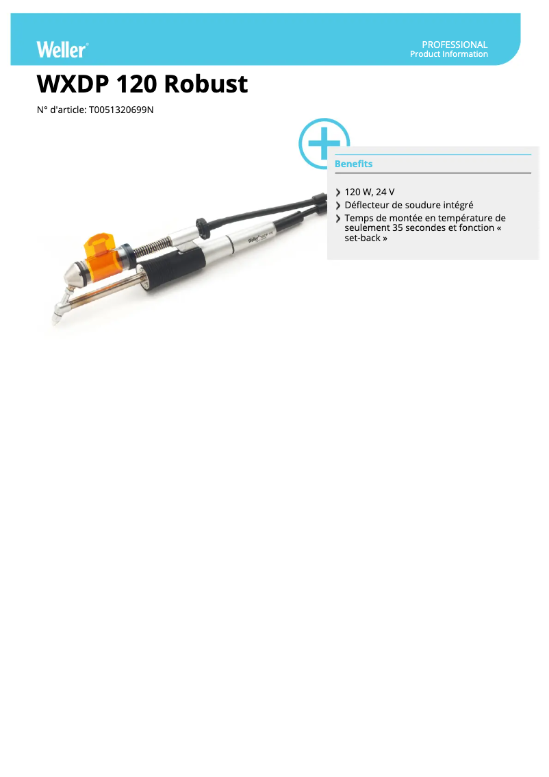 Página 1 del manual Ficha técnica Weller WXDP 120 Robust