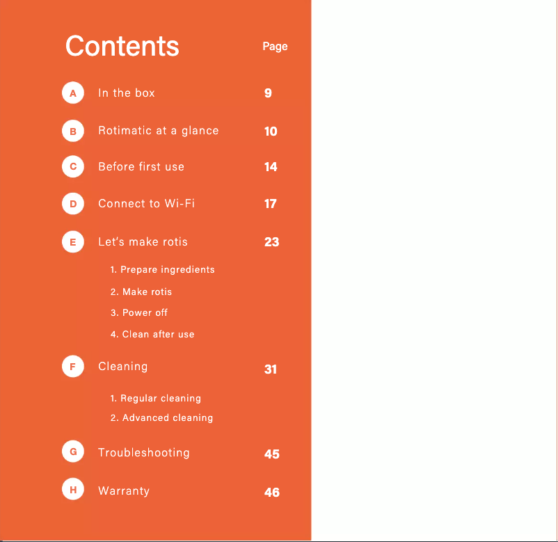Imagen de la primera página del manual del dispositivo Roti/Chapati Maker Machine