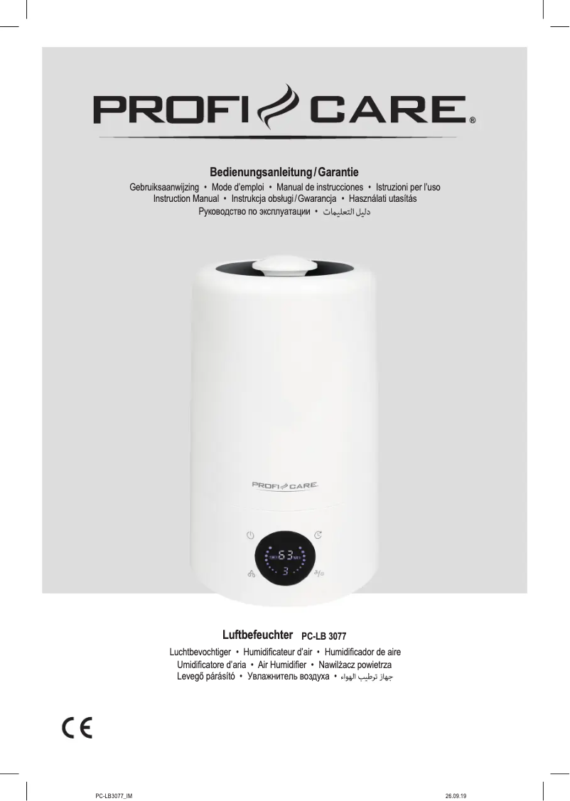 Imagen de la primera página del manual del dispositivo PC-LB 3077