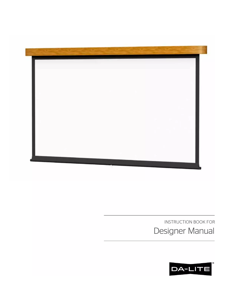 Página 1 del manual Manual de usuario Da-Lite Designer Manual 76456MO