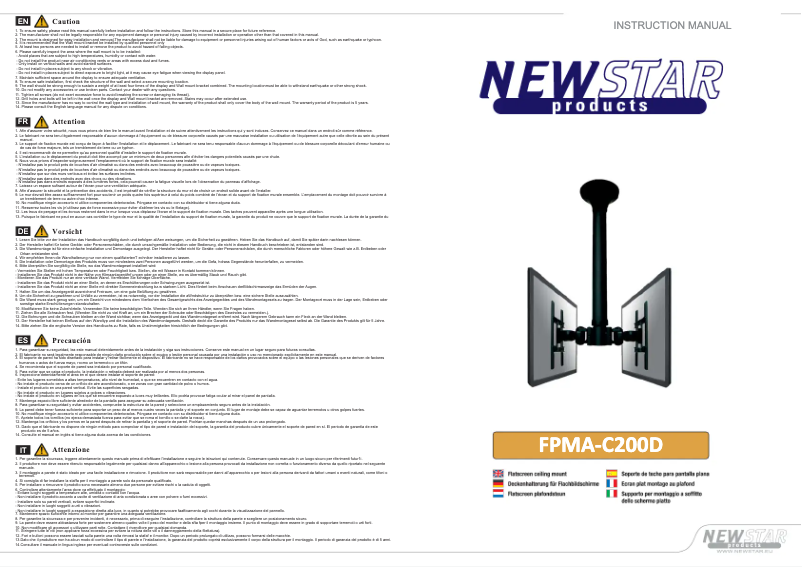 Página 1 del manual Manual de usuario Newstar FPMA-C200D