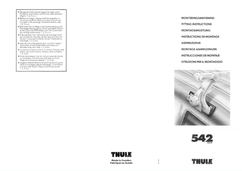 Página 1 del manual Manual de usuario Thule Artificial 542