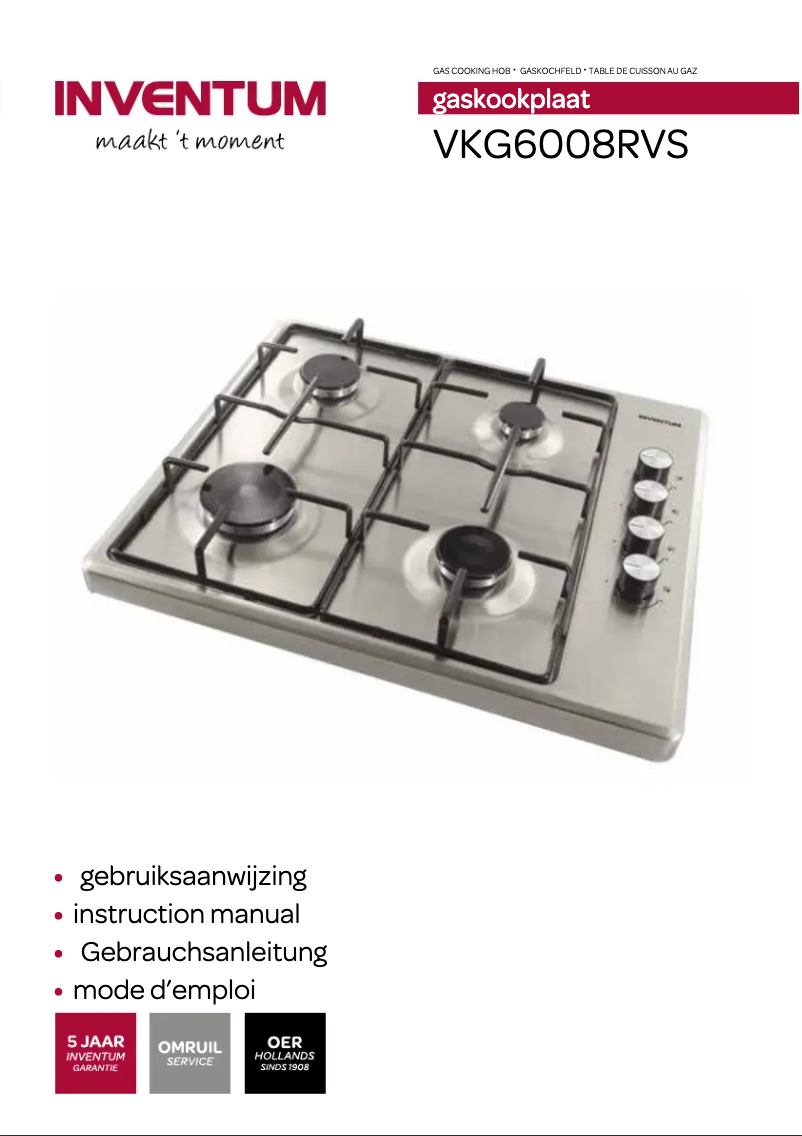 Imagen de la primera página del manual del dispositivo VKG6008RVS