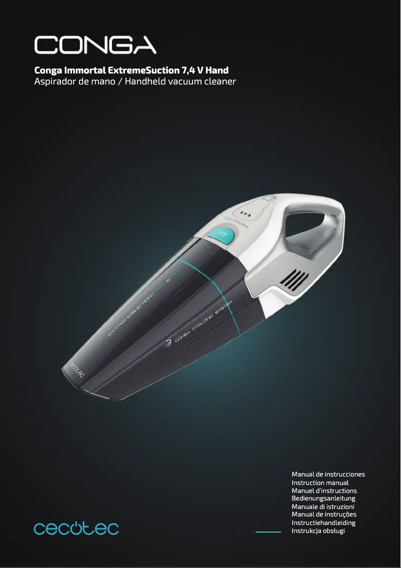 Página 1 del manual Manual de usuario Cecotec Conga Immortal ExtremeSuction 7,4 V Hand