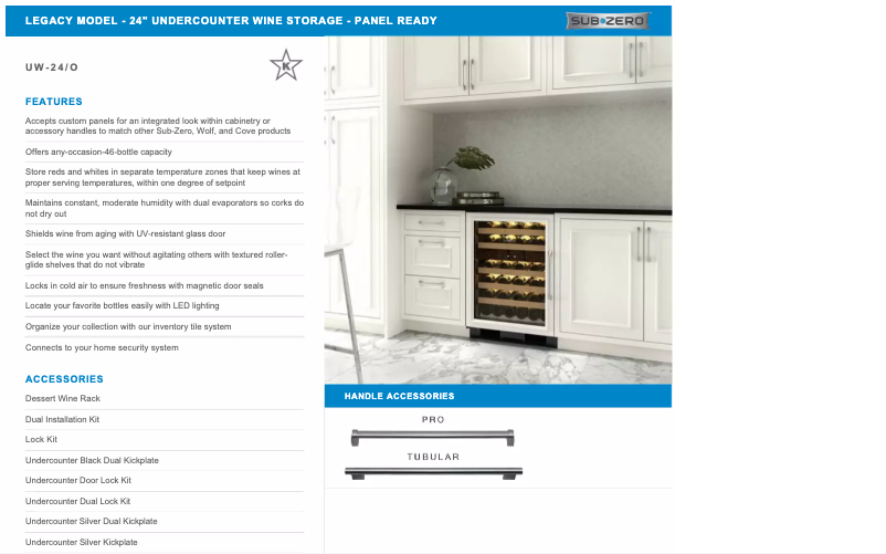 Página 1 del manual Manual de usuario Sub-Zero UW24OLH