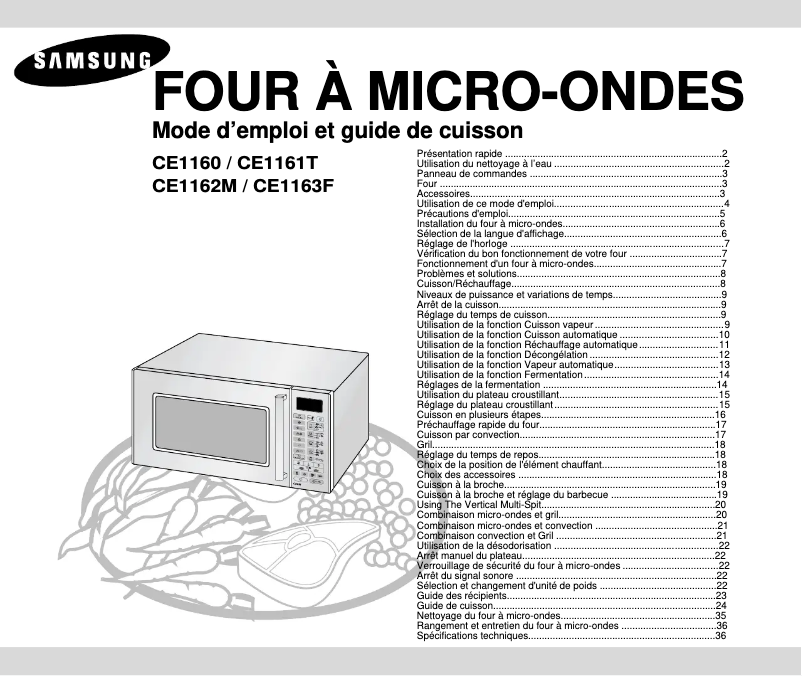 Imagen de la primera página del manual del dispositivo CE1160
