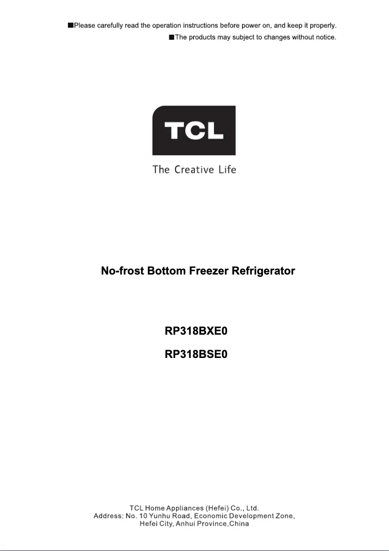 Página nº 1 - Manual de usuario TCL RP318BSE0