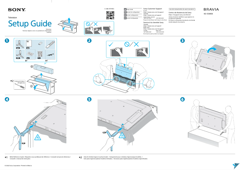 Imagen de la primera página del manual del dispositivo KD-55X85K