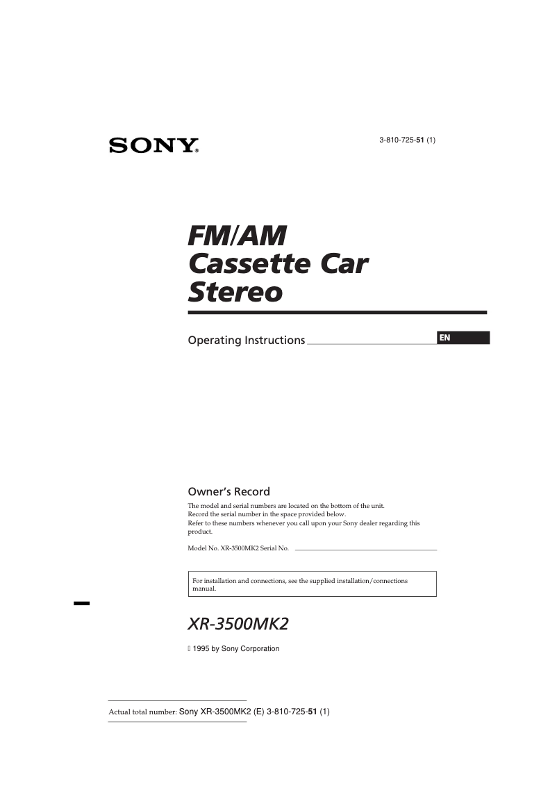 Imagen de la primera página del manual del dispositivo XR-3500MK2