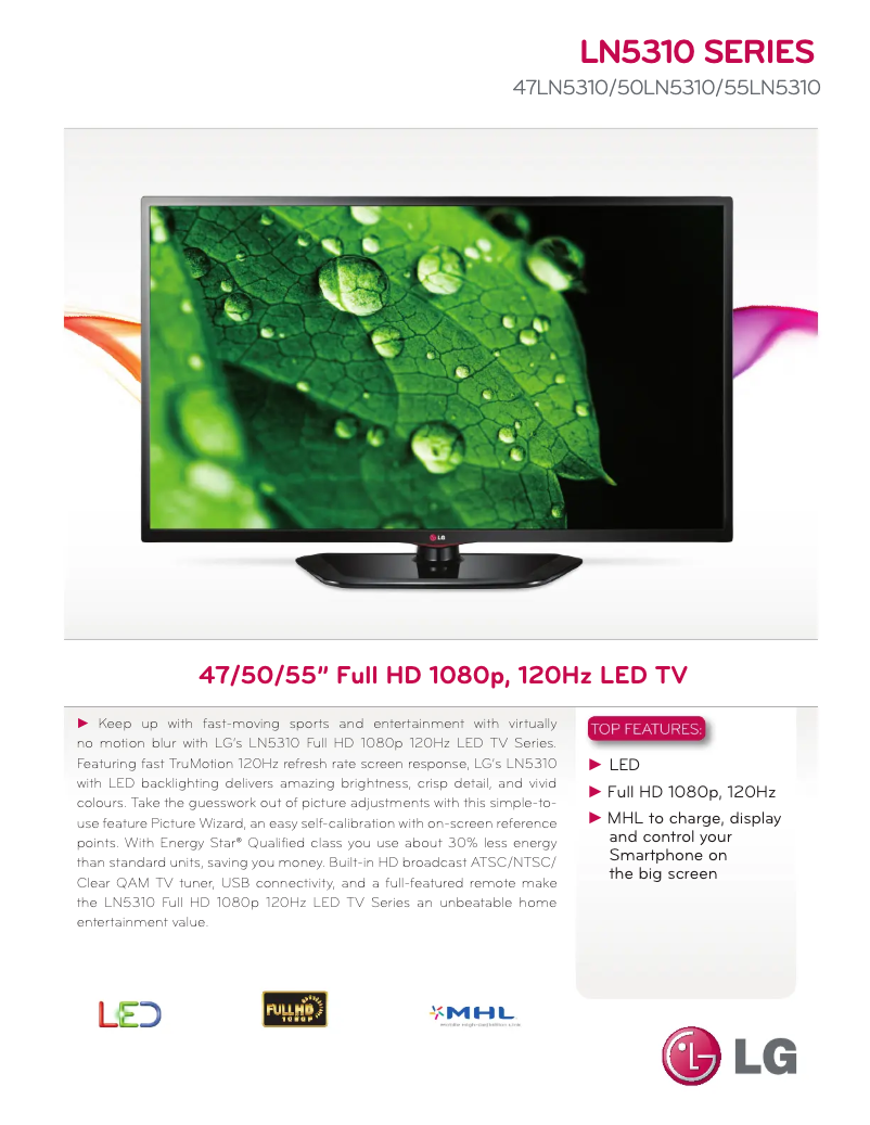 Página nº 1 - Ficha técnica LG 55LN5310