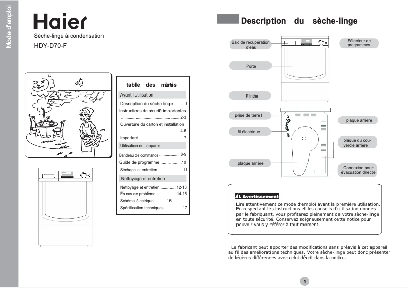 Imagen de la primera página del manual del dispositivo HDY-D70-F