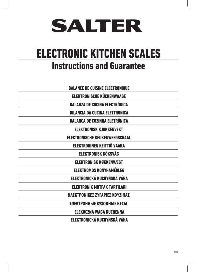 Página 1 del manual Manual de usuario Salter 1089