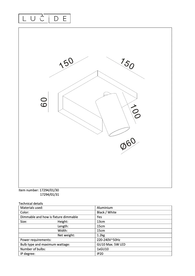 Imagen de la primera página del manual del dispositivo Blyth 17294/01/30