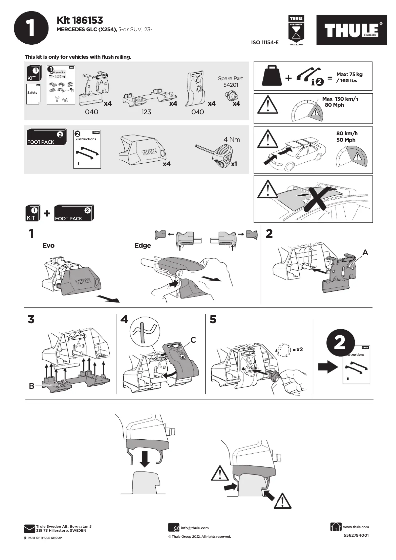 Página nº 1 - Manual de usuario Thule Kit 186153